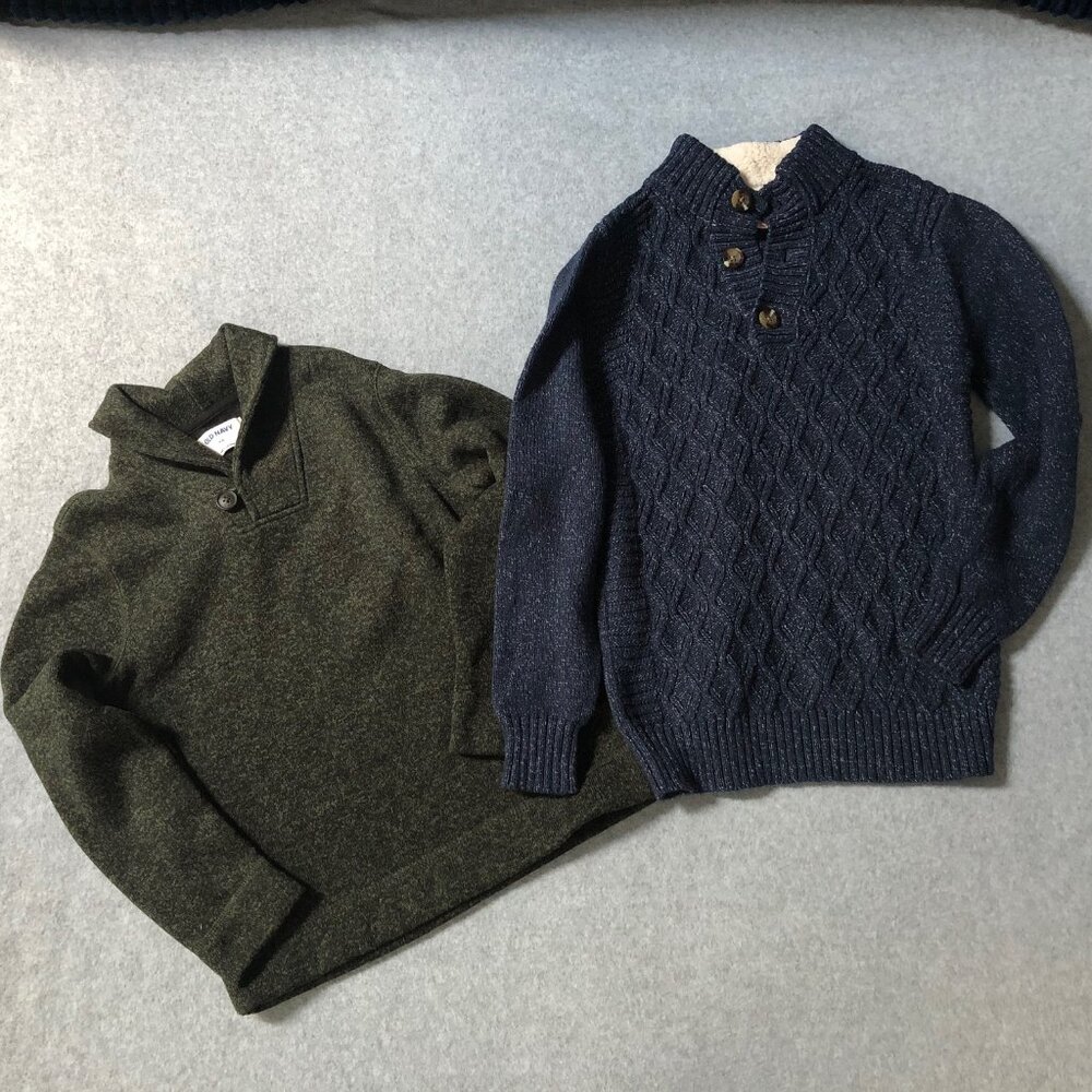 2 Sweaters Size 8-10 Fisherman New Green and Blue Red and Pants size8-10 Bundle - Picture 2 of 8